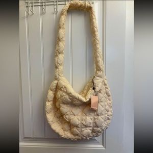 NWT CARLYN Soft Quilted Large Shoulder Crossbody Bag - Ivory